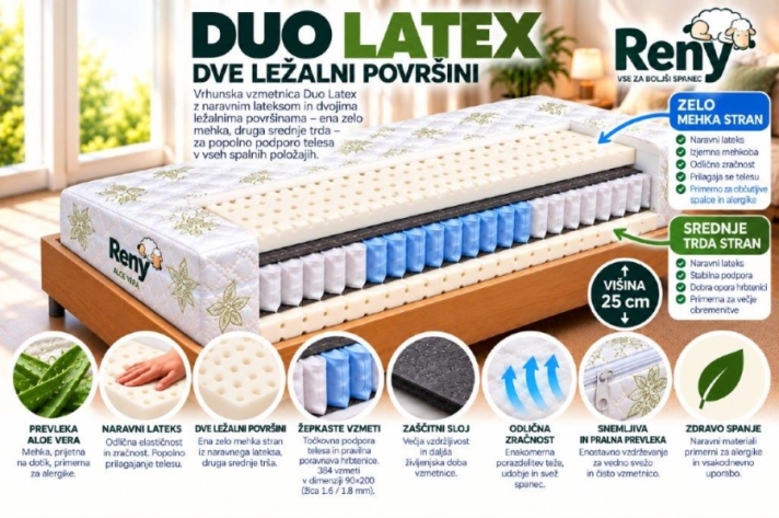 ŽEPKASTO LEŽIŠČE DUO LATEX