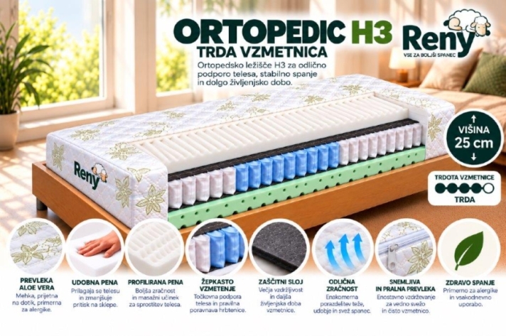 ŽEPKASTO LEŽIŠČE ORTOPEDIC 7 CONSKO H3